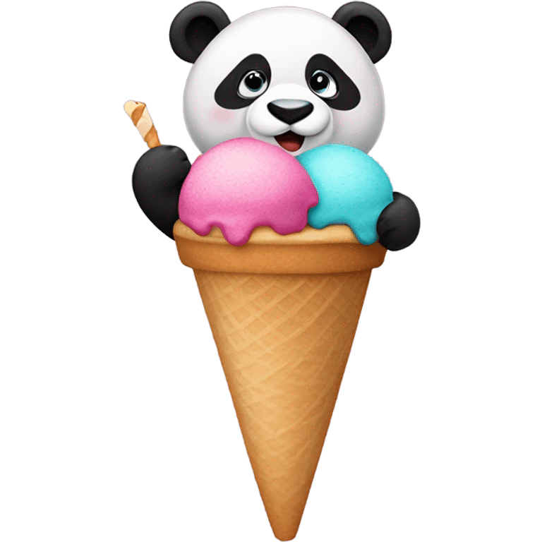 Panda eating ice cream emoji