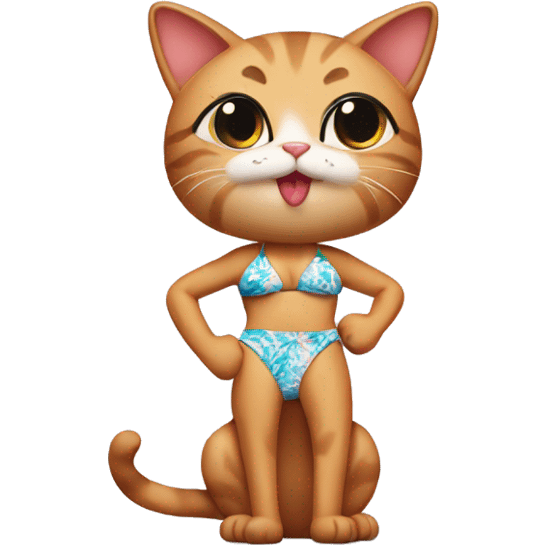 Cat in bikini emoji