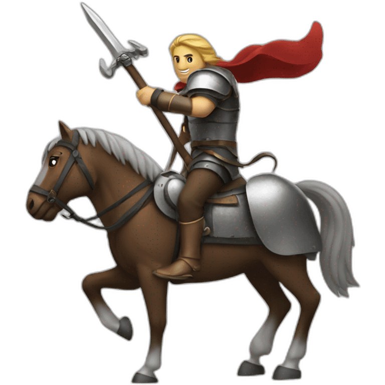 a hero on a horse with a mace emoji