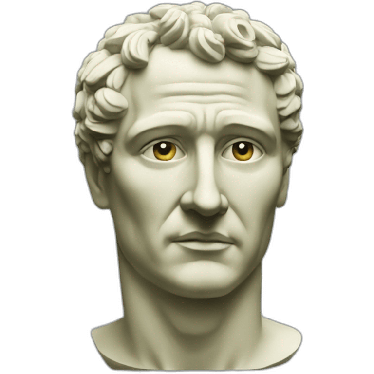 Julius Caesar statue with olive crown emoji