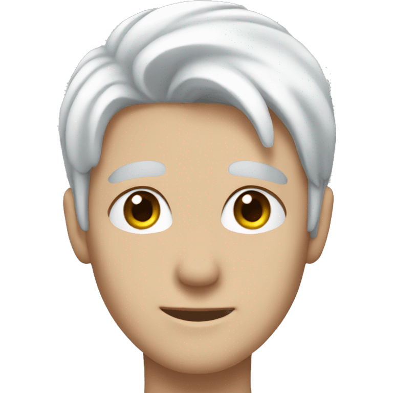 white haired blue eyed young man emoji