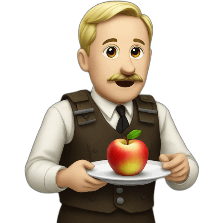 adolf eating an apple emoji