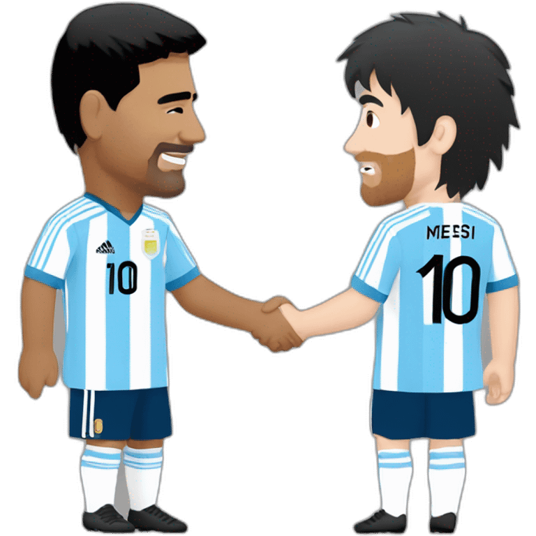 maradona argentina and messi argentina shaking hands emoji