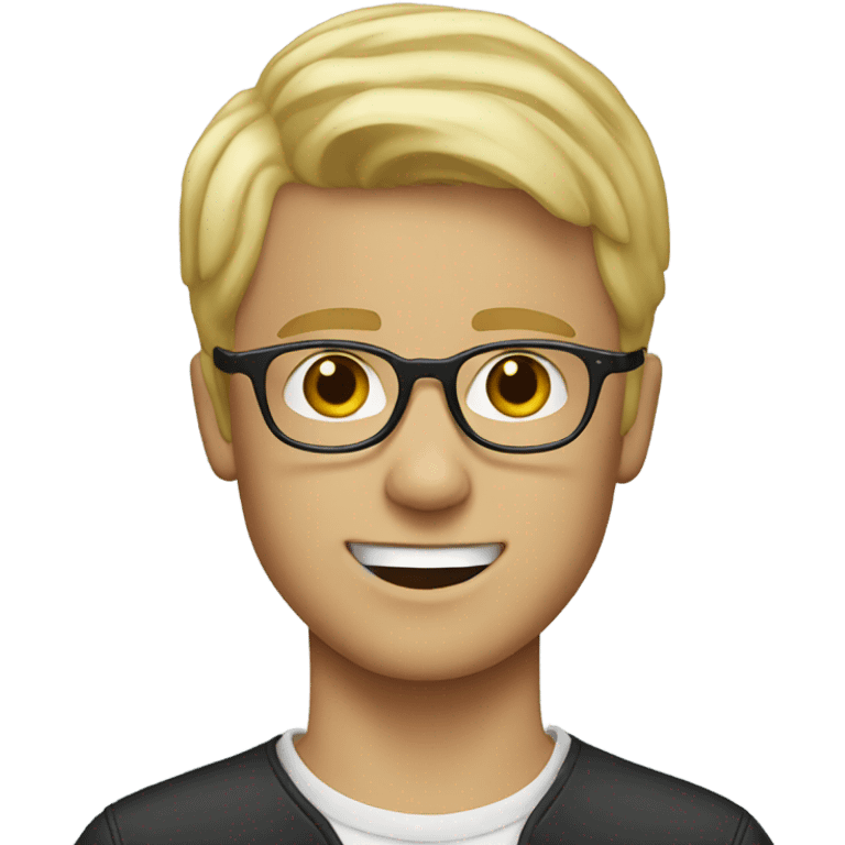 Blonde white boy with glasses emoji