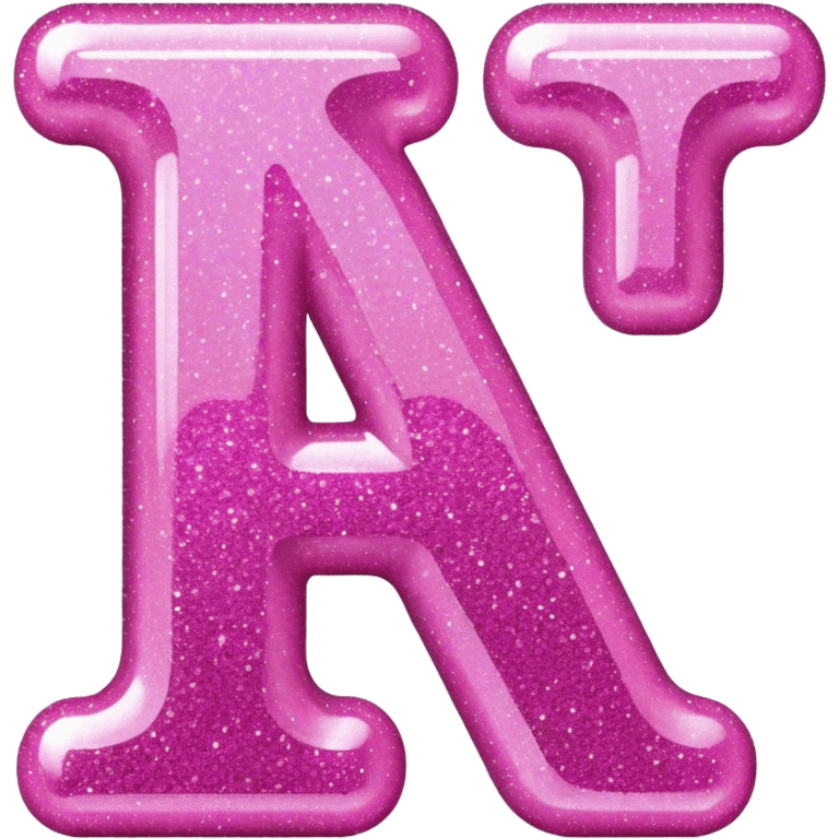 the letter I in pink glitter bubble letters emoji