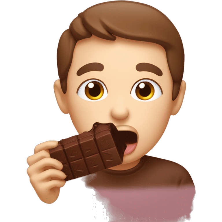 Un cerdo comiendo chocolate emoji