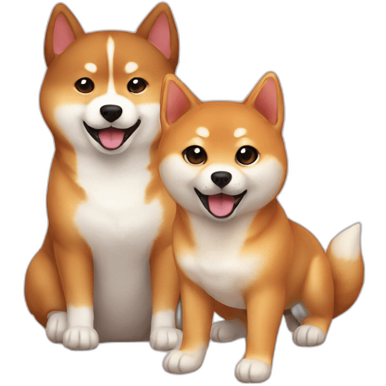 shiba inu and cat are best friends emoji