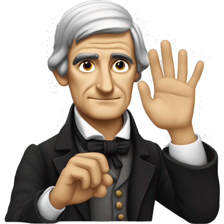 Ralph Waldo Emerson with his hand sustaining something emoji