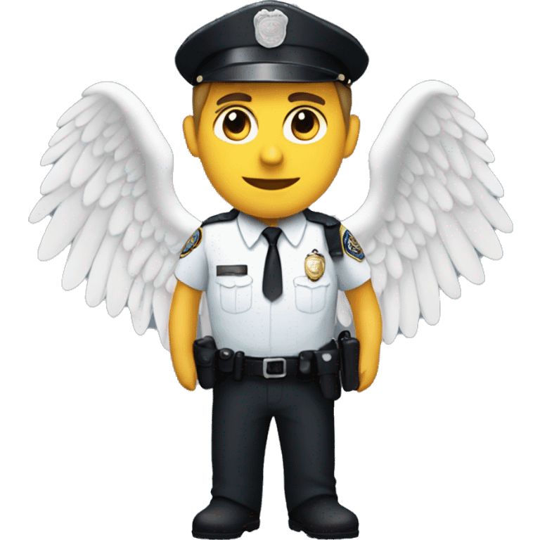 A White Police man with ANGEL WINGS emoji