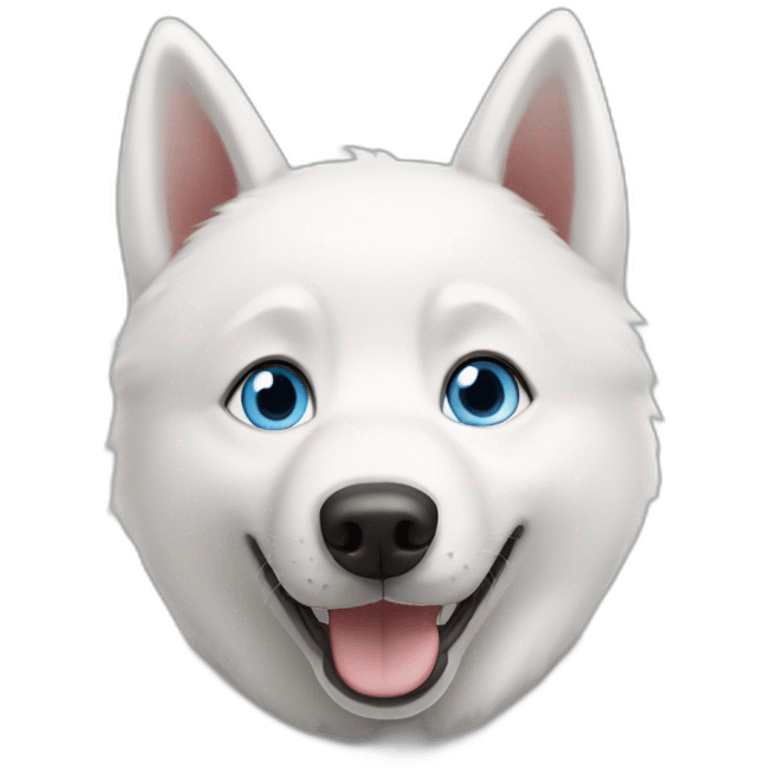 Happy White husky blue eyes short hairs emoji