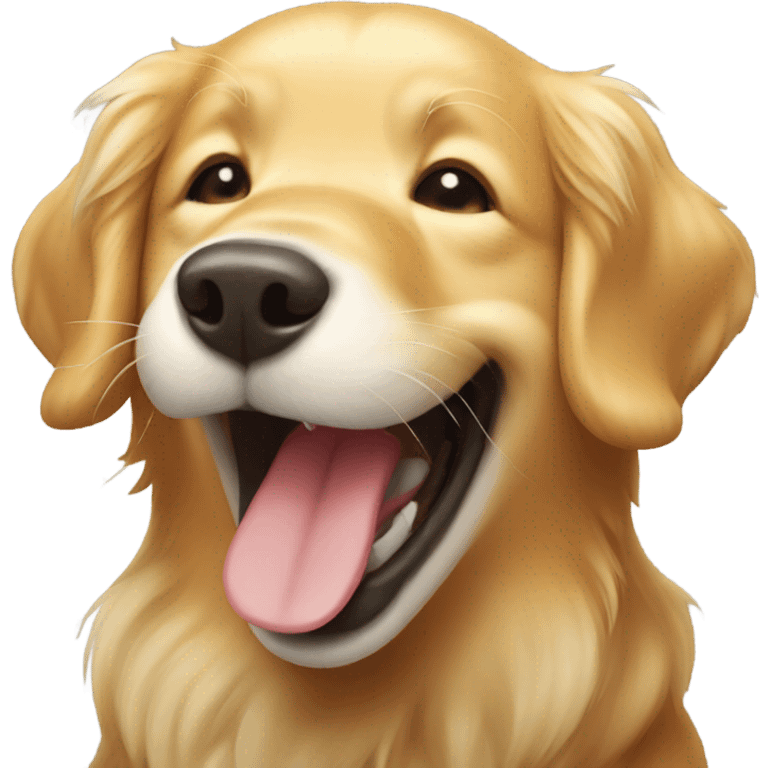 Golden retriever laughing  emoji