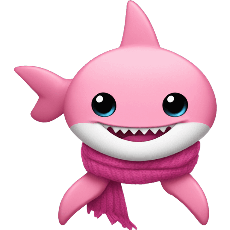 pink shark in a scarf emoji