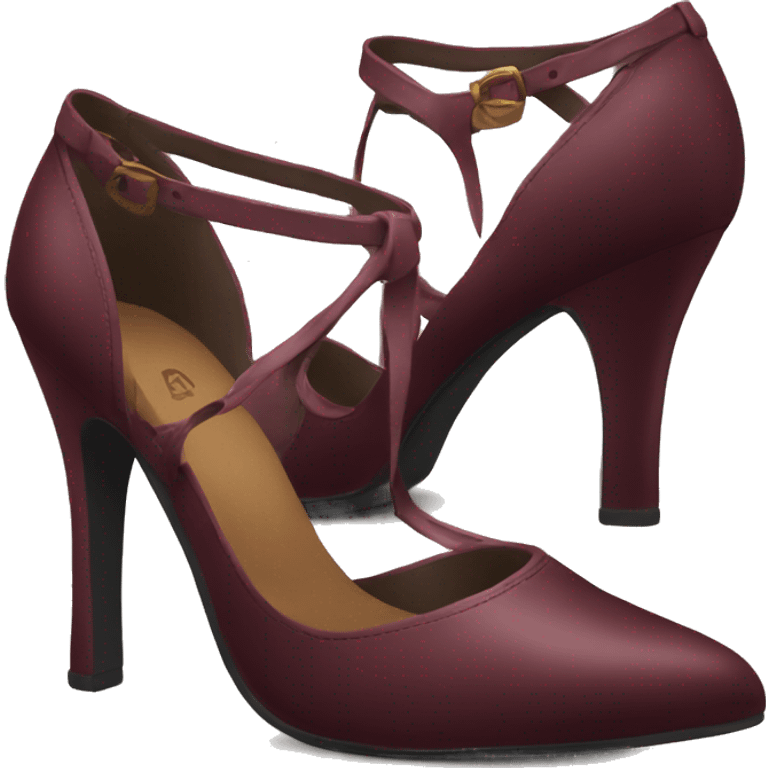 burgundy heel pair emoji