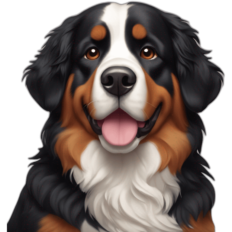 Bernese mountain dog with a feather on his head emoji