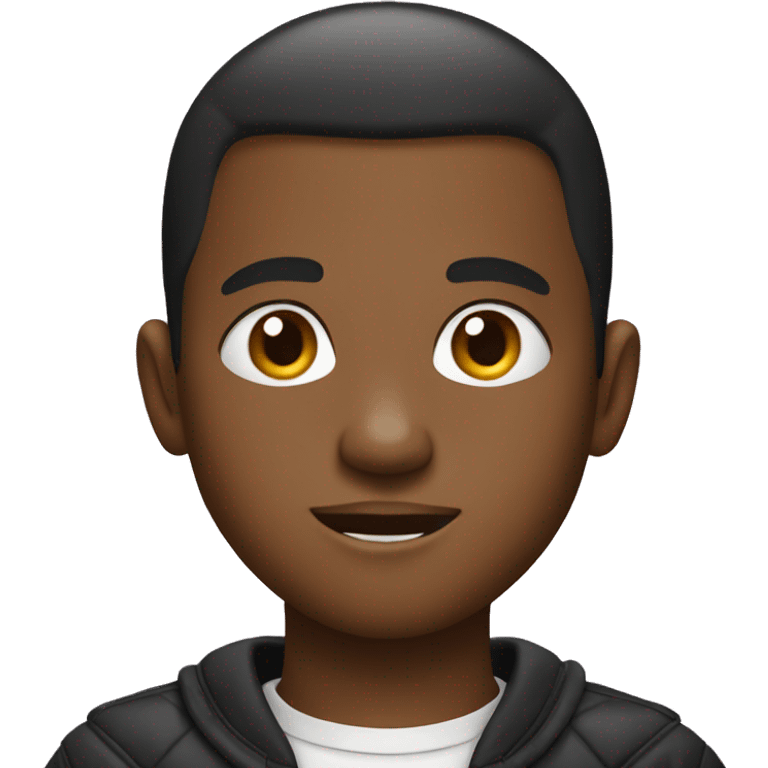 a black boy with earrings and a buzz cut emoji