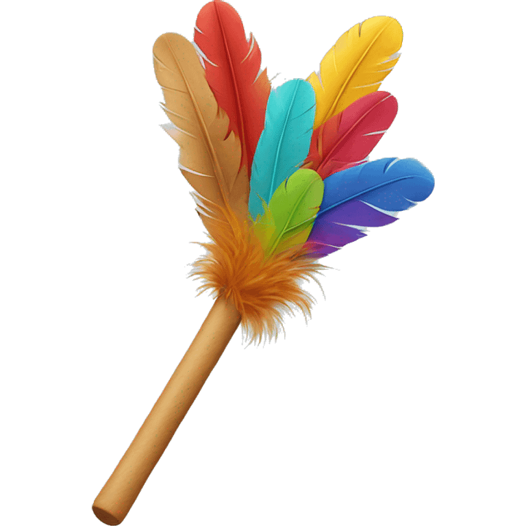 toy stick with feathers on the end emoji