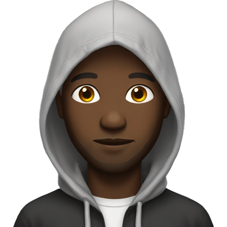 Black man with hoodie emoji