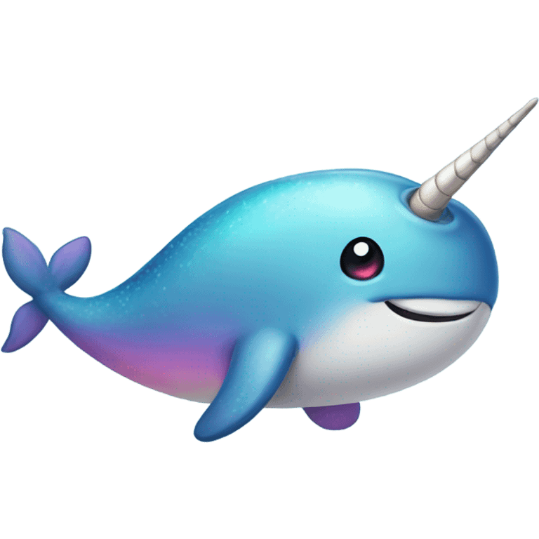 Rainbow narwhal emoji