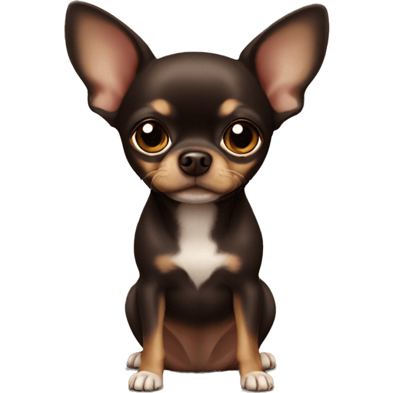 Dark Brown Chihuahua cute  emoji