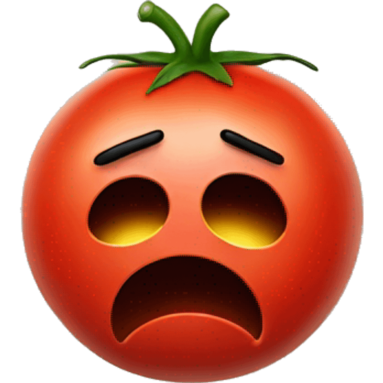 Sad face hit by a tomato emoji