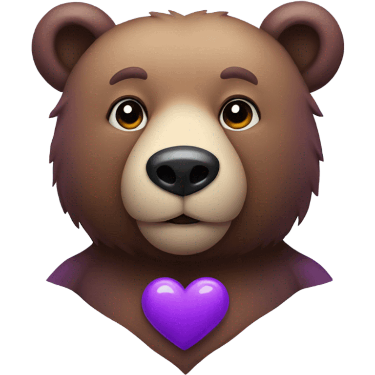 Bear with purple heart emoji