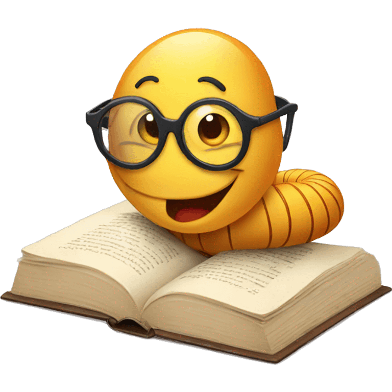 worm with glasses reading a book emoji