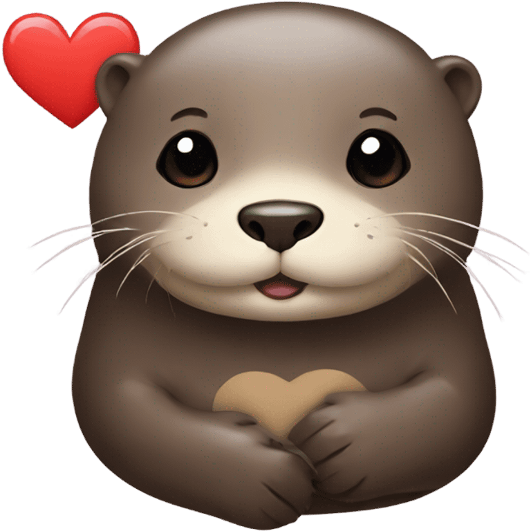 An otter with a heart  emoji