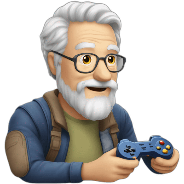 old guys play video game her name is maxime frys, he love play Ipixel skyblog emoji