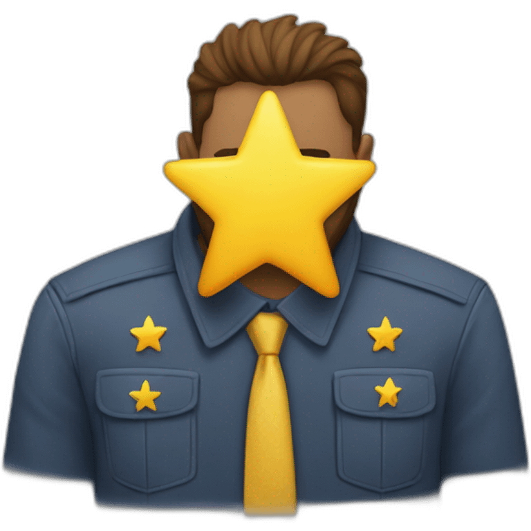 A man wearing a yellow star on the left of his shirt emoji