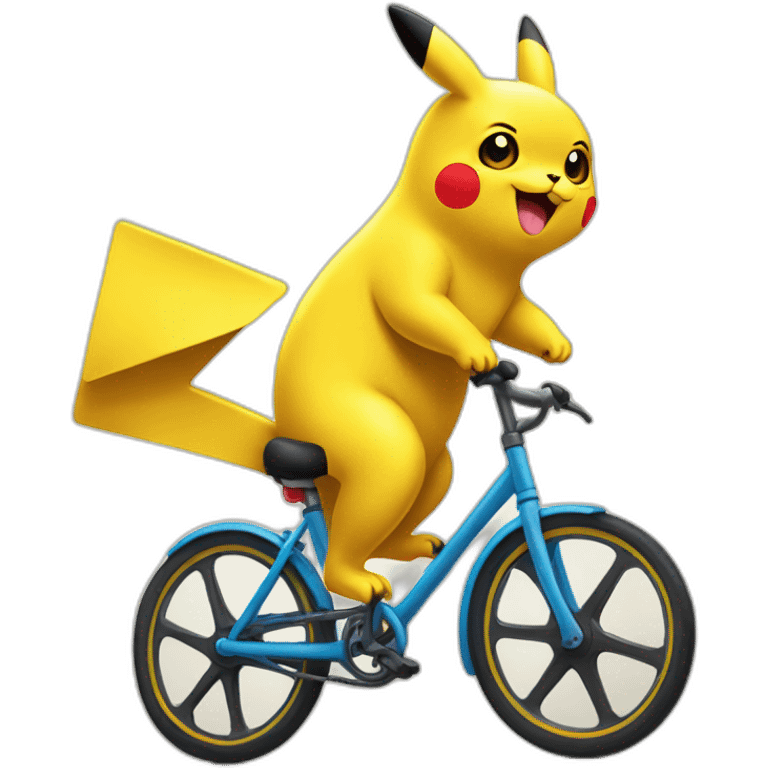 pickachu sur un velo emoji