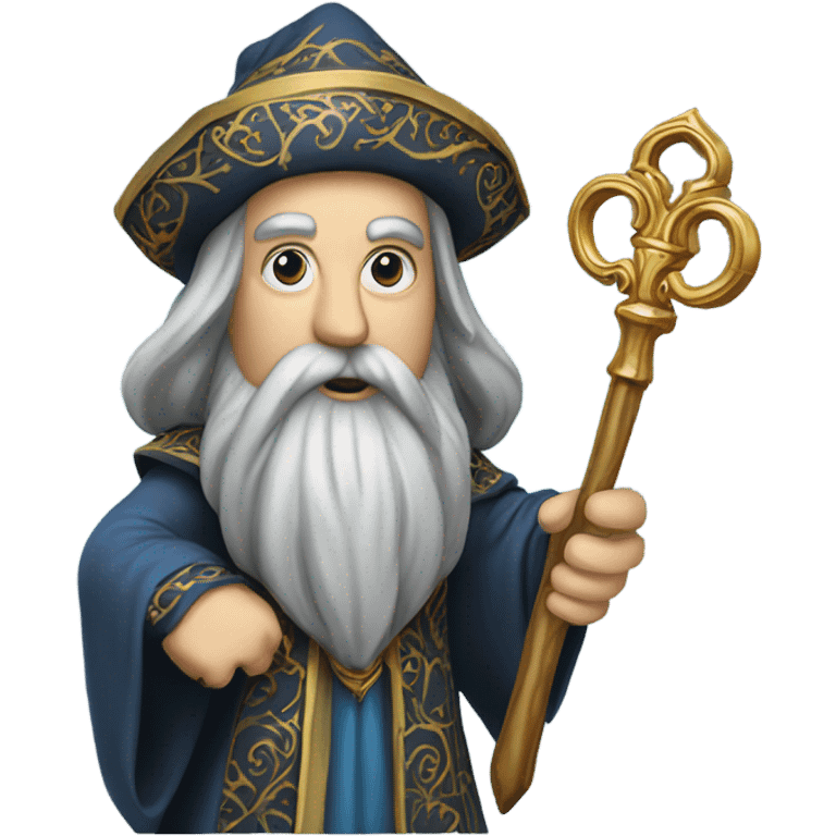 wizard holding big key emoji