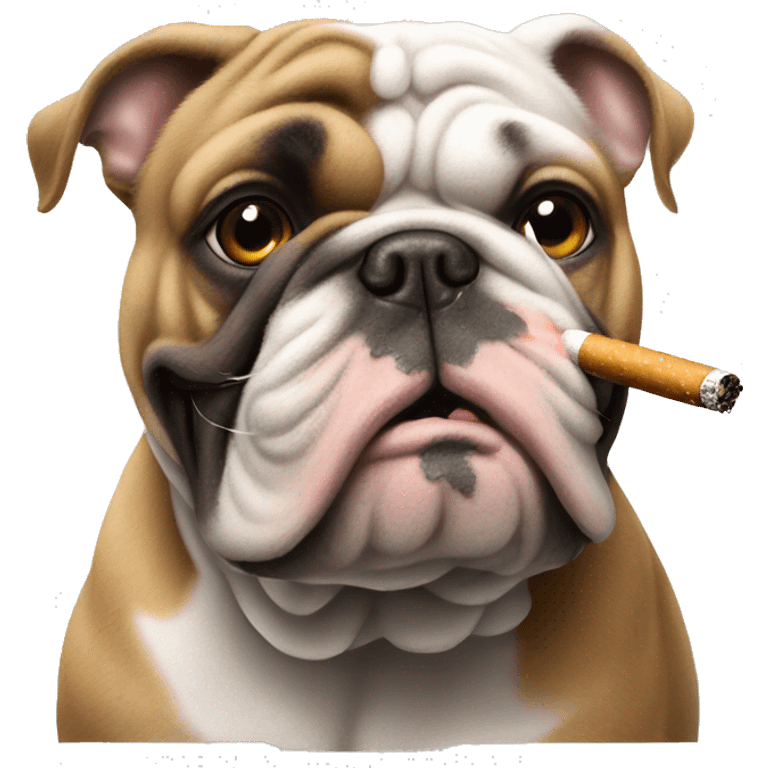 Bulldog smoking a cigarette ￼ emoji