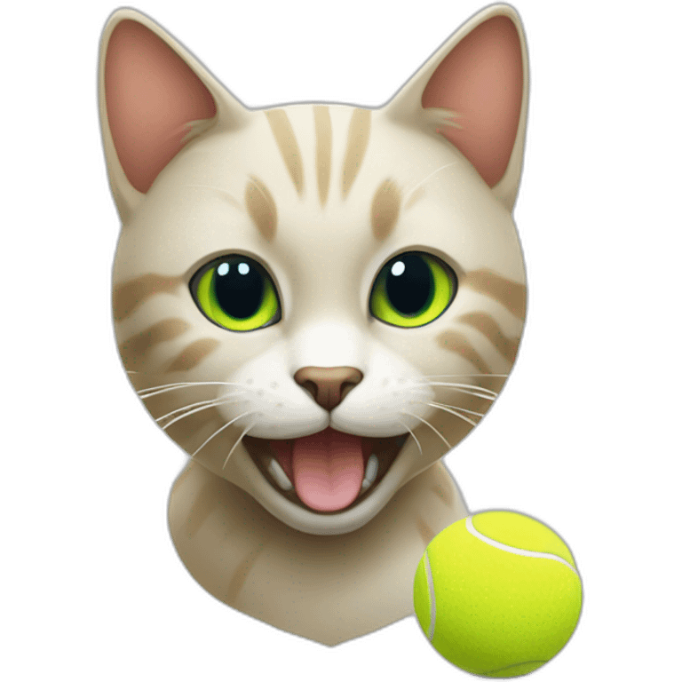 Cat playing with tennis ball emoji