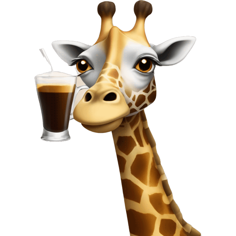 giraffe drinking an expresso martini emoji