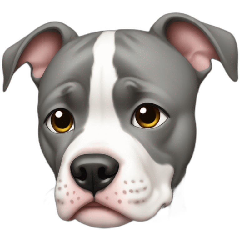 Crying with tear grey and white Pitbull emoji