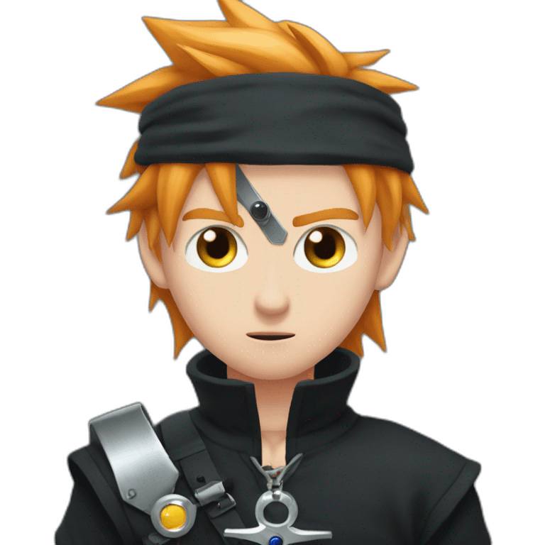 Ginger cloud strife with evil eye. Black clothes emoji