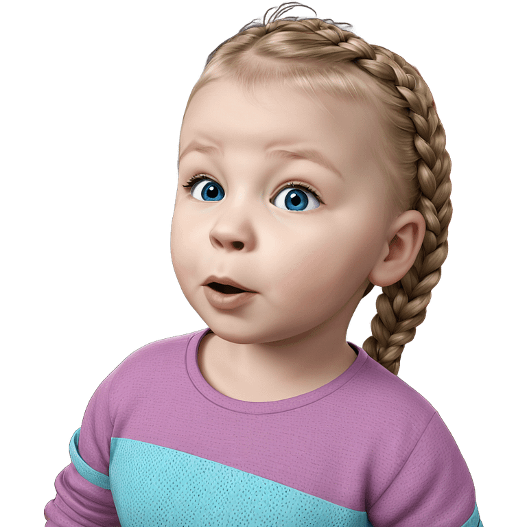 blue eyed girl with braid emoji