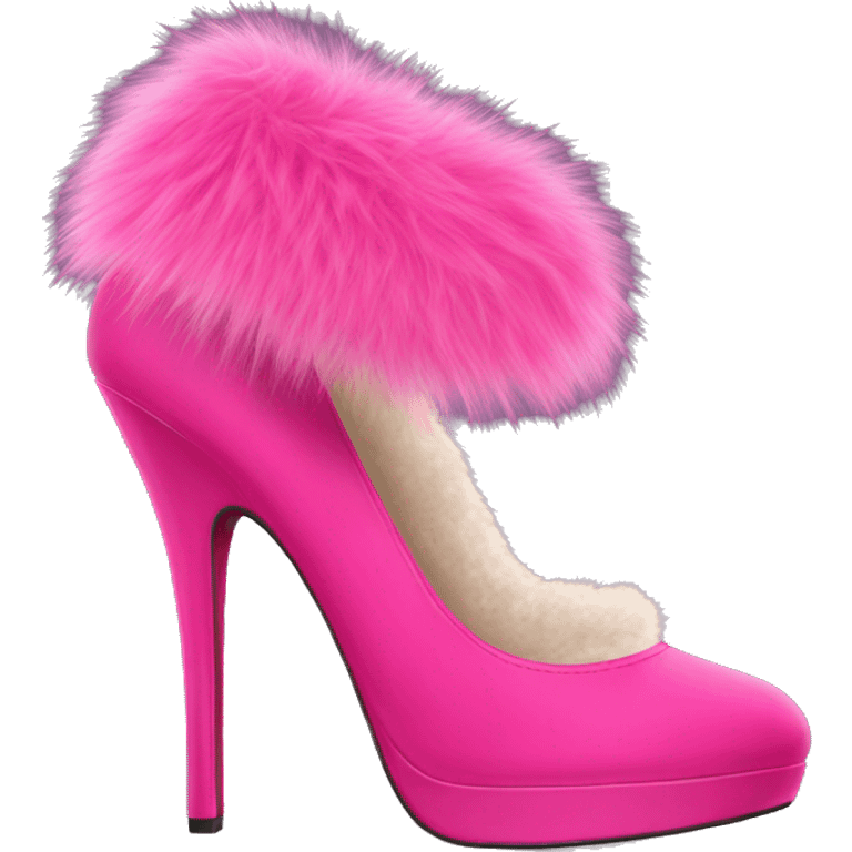 Hot pink heels with fur emoji