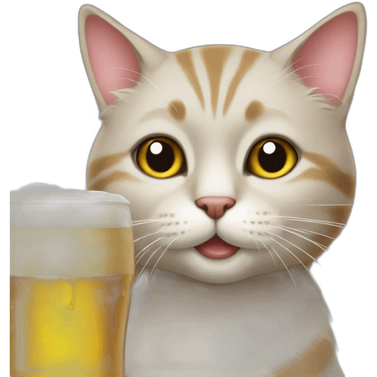 Cat drink beer emoji