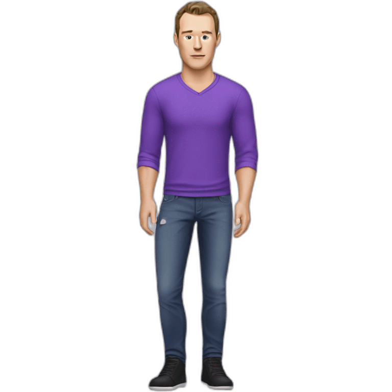 Jonathan Toews wearing a purple shirt and jeans  emoji