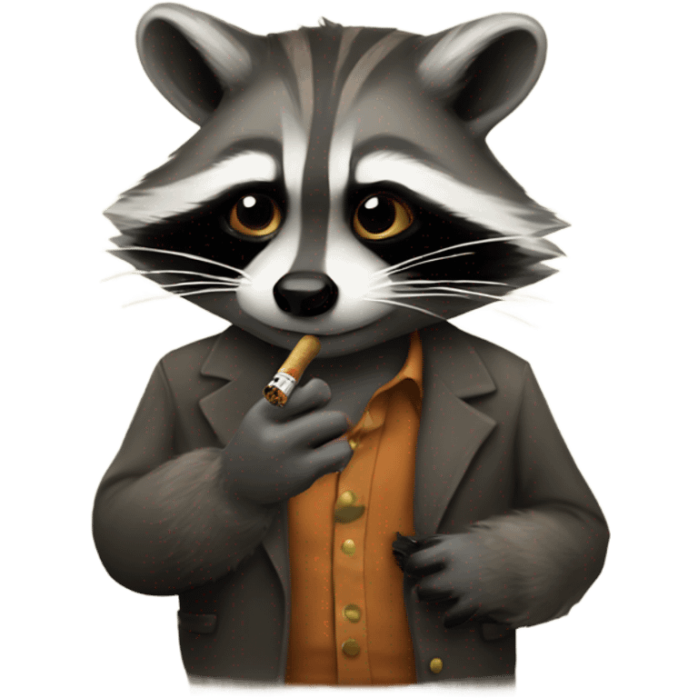 raccoon smoking emoji