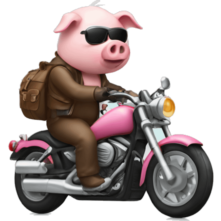 Cold pig on motorcycle  emoji