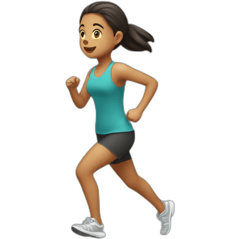 girl running，full body, side view emoji