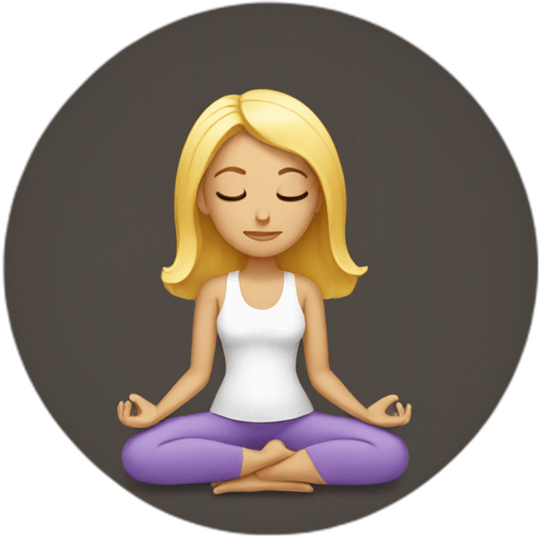 blonde woman meditating emoji