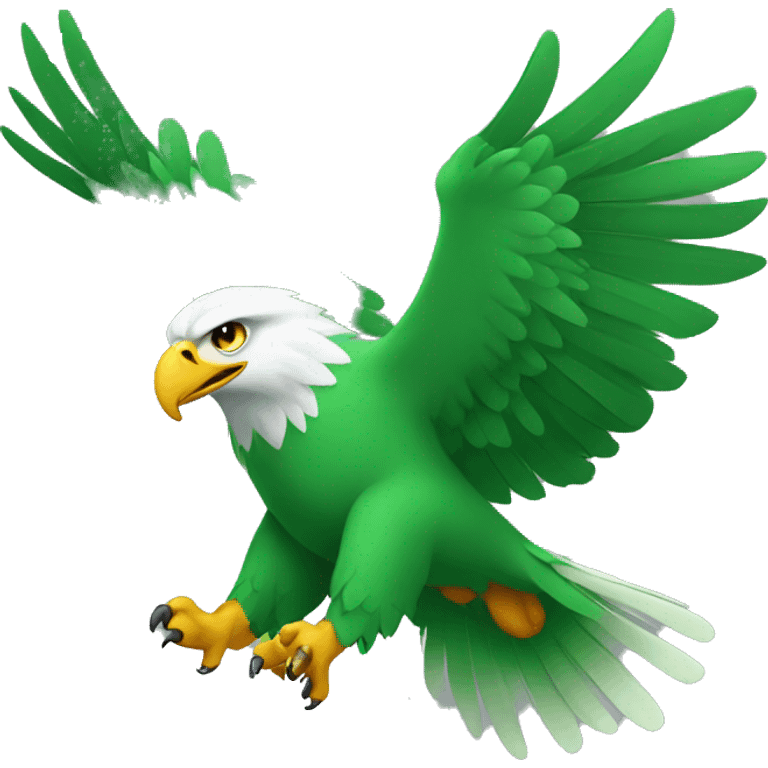 Green Eagle flying  emoji