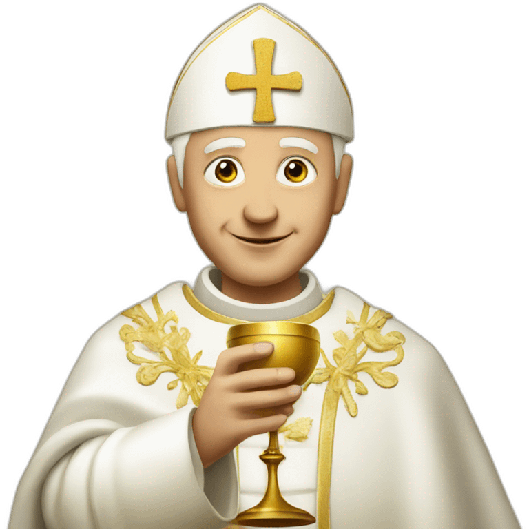 pope holding the Eucharist emoji