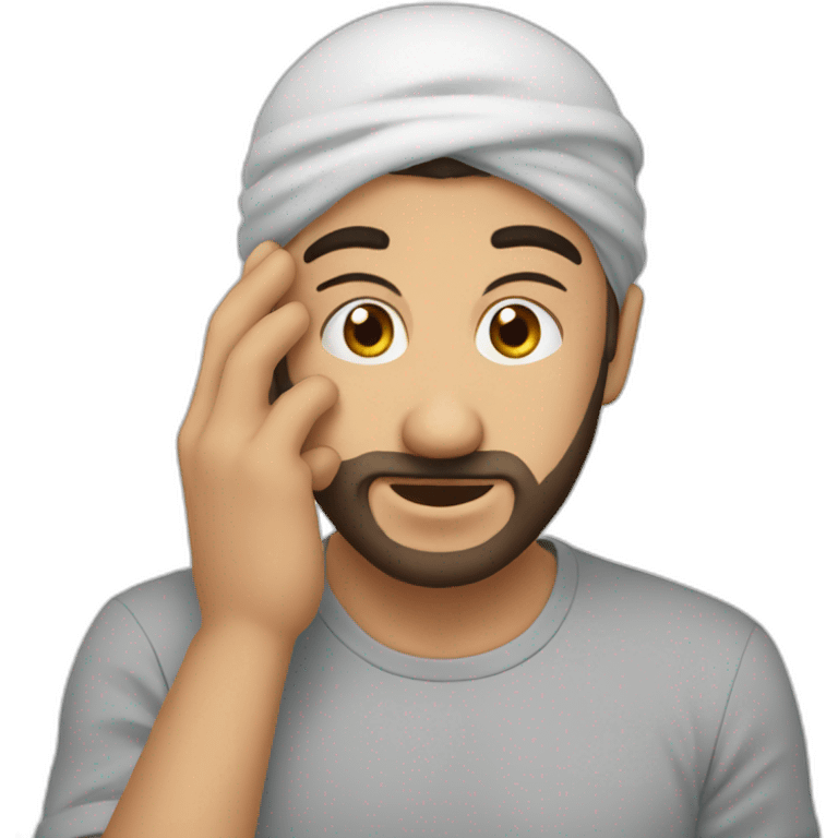 Muslimguy disappointed with G and on face knocking head emoji