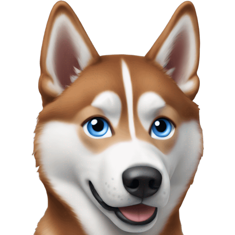 Blue-eyed, red Siberian husky (iOS 17 style, realistic) emoji