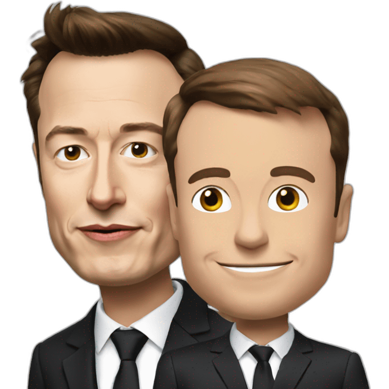 Elon Musk with Emmanuel Macron  emoji