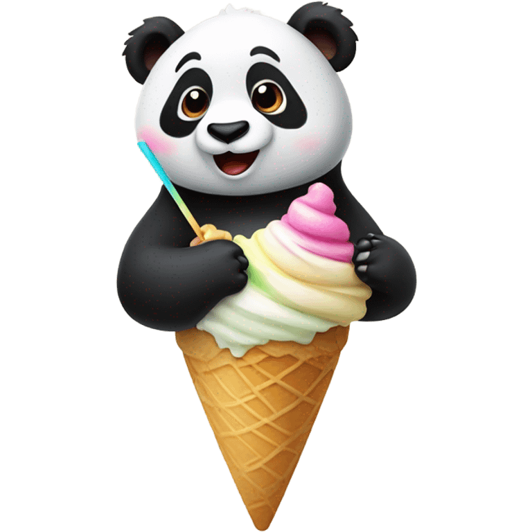 Panda eating ice cream emoji